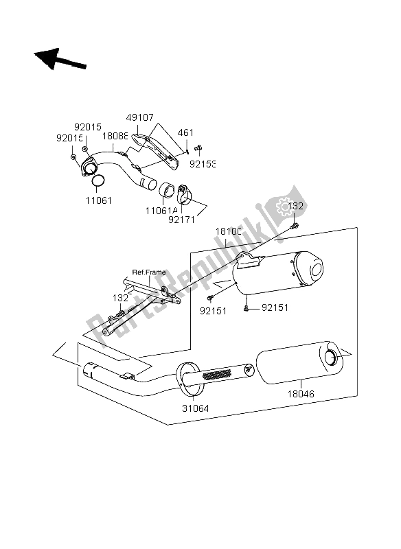 All parts for the Muffler of the Suzuki RM Z 250 2006