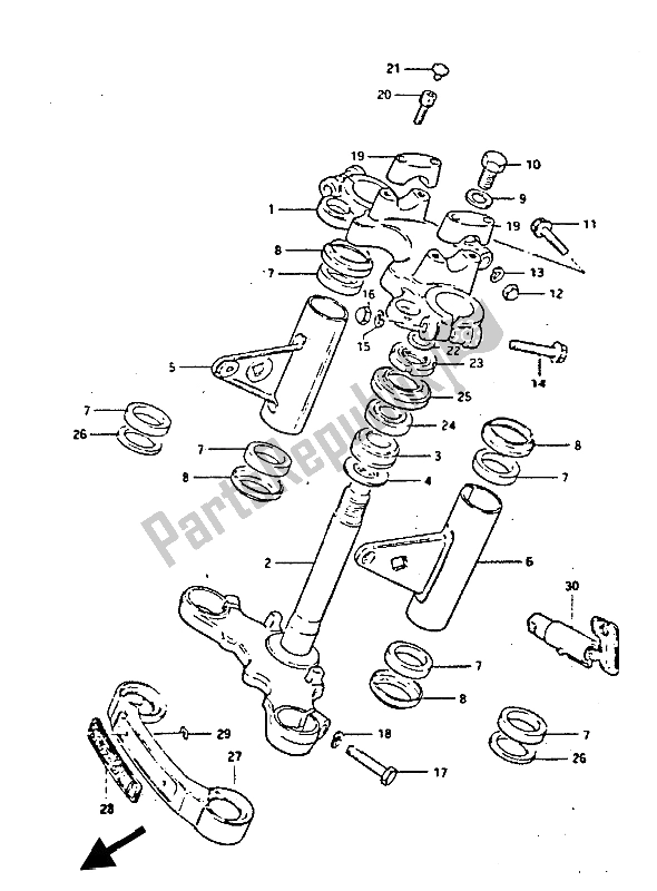 Toutes les pièces pour le Potence De Direction du Suzuki GS 450 ES 1986