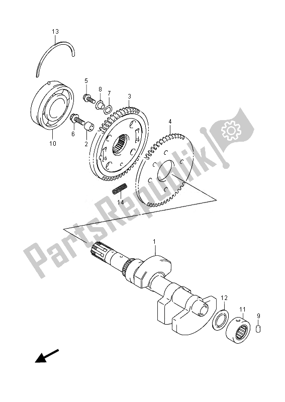 All parts for the Crank Balancer of the Suzuki VZR 1800 M Intruder 2014