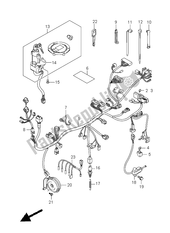 Tutte le parti per il Cablaggio (gsf650sa-sua) del Suzuki GSF 650 Nsnasa Bandit 2005