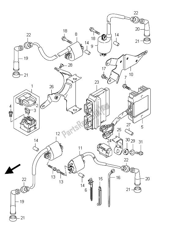 Tutte le parti per il Elettrico (vl800c E24) del Suzuki C 800 VL Intruder 2012