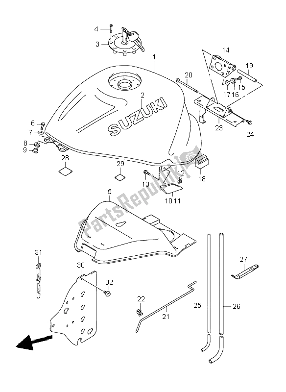 Wszystkie części do Zbiornik Paliwa Suzuki GSX 1300 RZ Hayabusa 2003