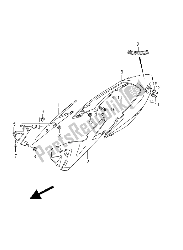 All parts for the Frame Cover (with Cowling) of the Suzuki GSF 650 Nsnasa Bandit 2009