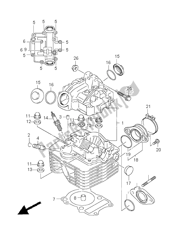 Toutes les pièces pour le Culasse du Suzuki RV 125 Vanvan 2003