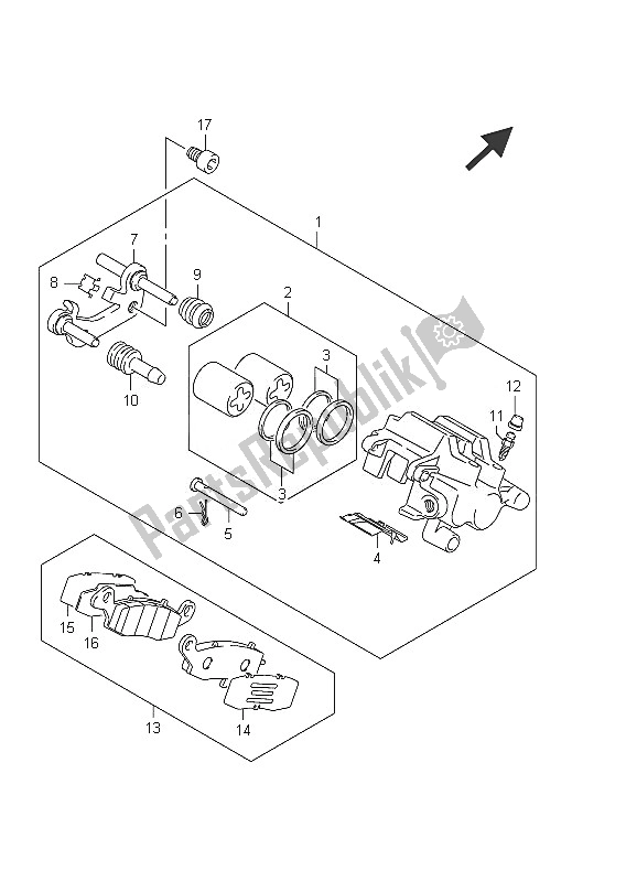 Toutes les pièces pour le étrier Arrière du Suzuki C 1800R VLR 1800 Intruder 2011