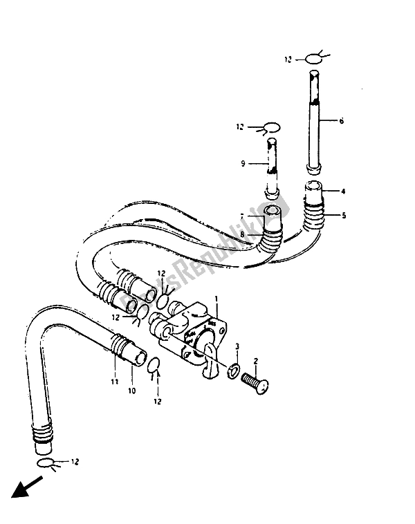 All parts for the Fuel Cock of the Suzuki RG 125 Abuaubu Gamma 1988