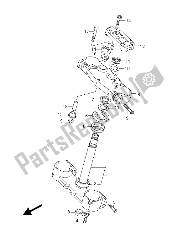 All parts for the Steering Stem of the Suzuki RM Z 250 2012