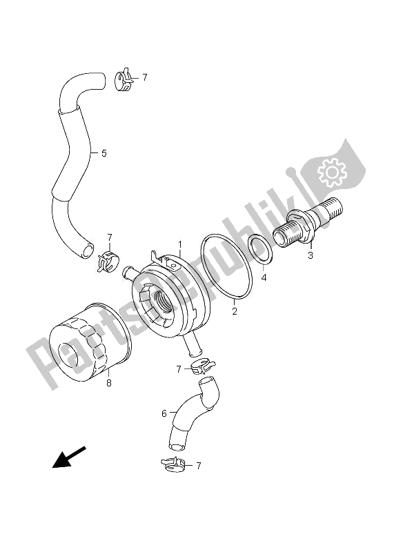 Tutte le parti per il Radiatore Dell'olio del Suzuki GSX 1250 FA 2010