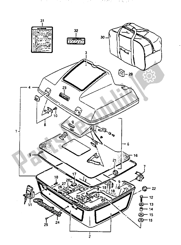 Tutte le parti per il Baule Da Viaggio del Suzuki GV 1400 GD 1988