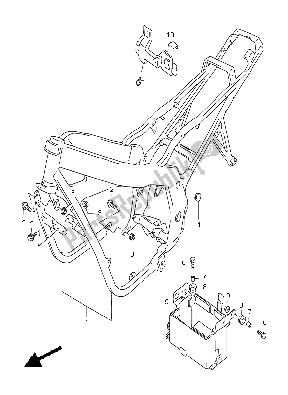 Toutes les pièces pour le Cadre du Suzuki GS 500E 1998