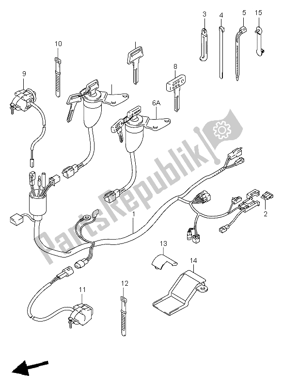 All parts for the Wiring Harness (dr-z400e E1) of the Suzuki DR Z 400E 2003