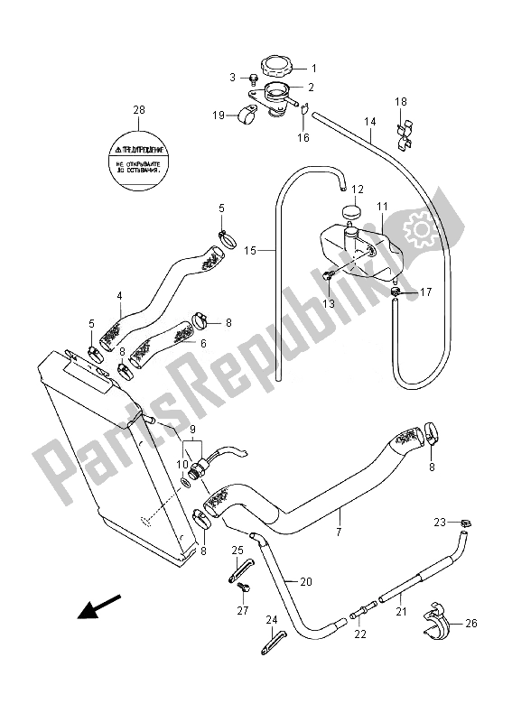 All parts for the Radiator Hose (vl800c E19) of the Suzuki VL 800 CT Intruder 2014