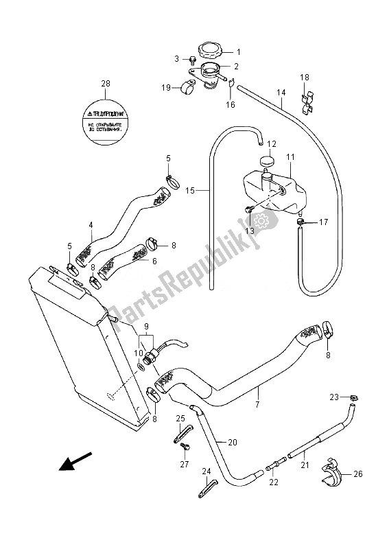 All parts for the Radiator Hose (vl800c E19) of the Suzuki VL 800 CT Intruder 2014