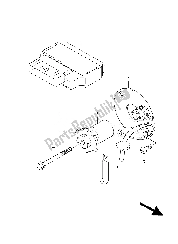 Alle onderdelen voor de Signaal Generator van de Suzuki GS 500 EF 2007