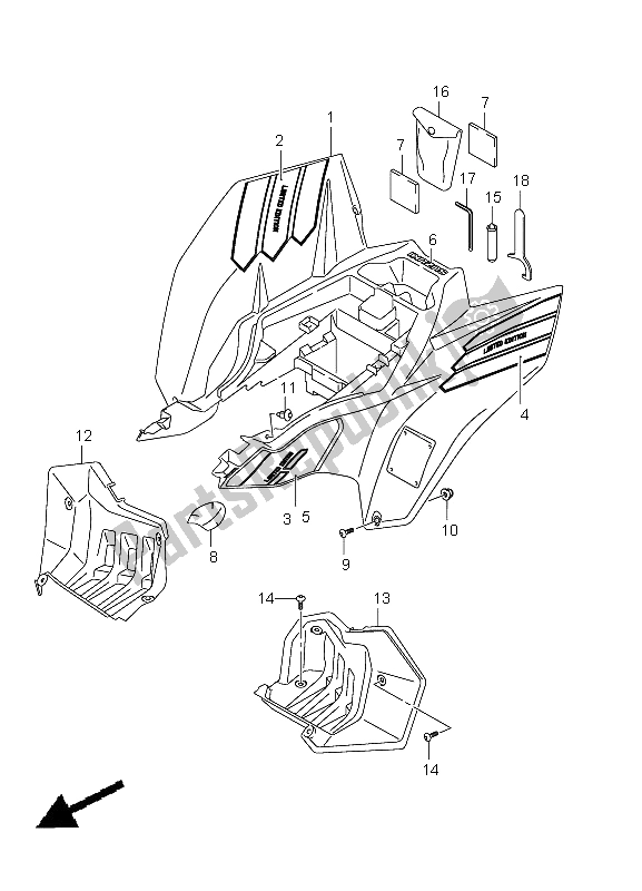 Todas as partes de Pára-choque Traseiro (lt-z400z) do Suzuki LT Z 400Z Quadsport 2011