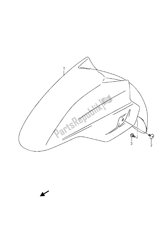 All parts for the Front Fender (an400a E19) of the Suzuki Burgman AN 400 AZA 2014