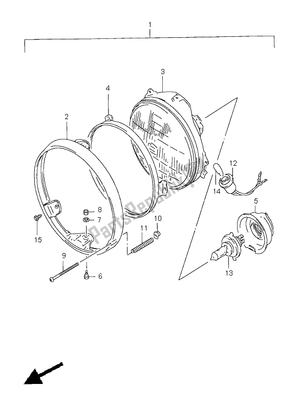 Alle onderdelen voor de Koplamp van de Suzuki GS 500E 1999