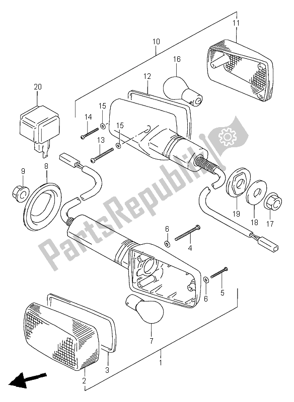 Wszystkie części do Kierunkowskaz Suzuki RF 900R 1998