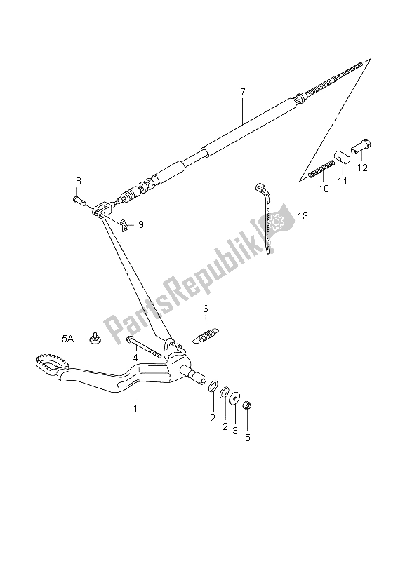 All parts for the Rear Brake of the Suzuki LT F 250 Ozark 2008