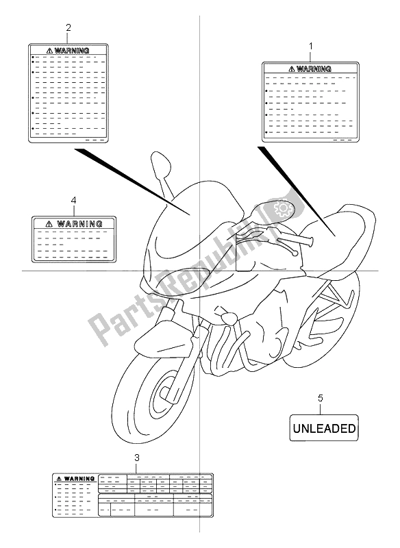 All parts for the Label of the Suzuki GSF 600 NS Bandit 2000