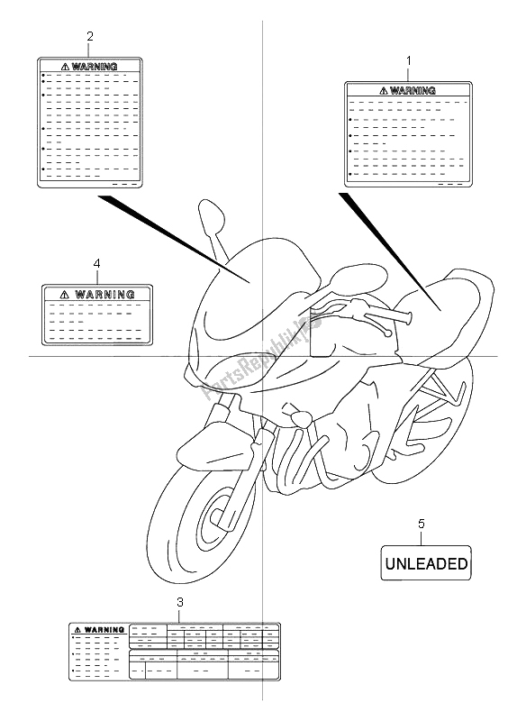 All parts for the Label of the Suzuki GSF 600 NS Bandit 2000