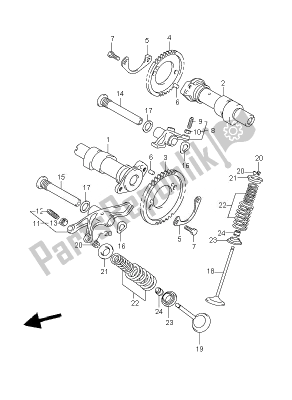 All parts for the Camshaft & Valve of the Suzuki VL 800C Volusia 2007