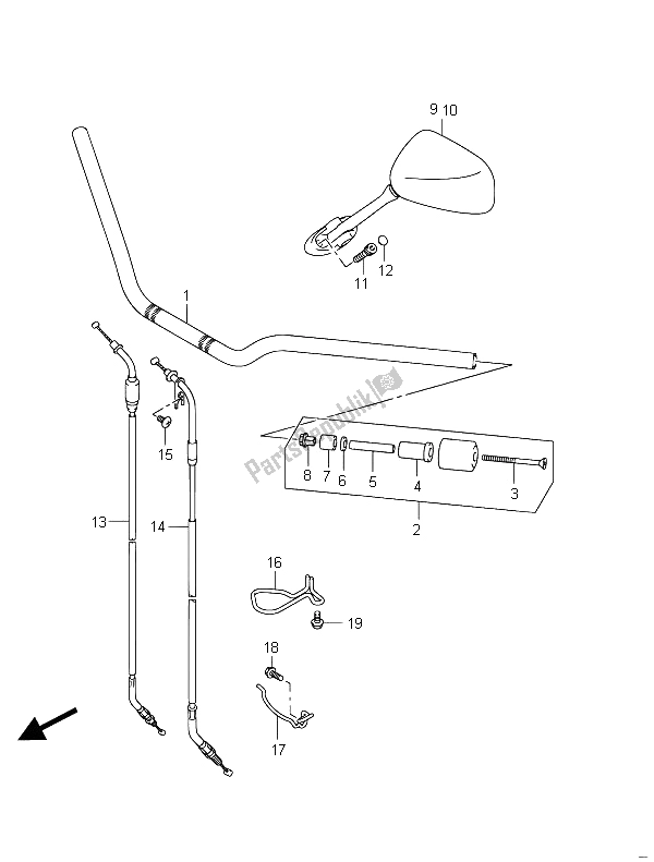 All parts for the Handlebar (gsf650s) of the Suzuki GSF 650 Sasa Bandit 2011