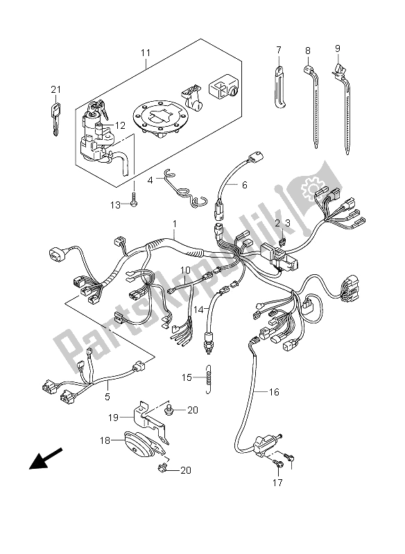 Tutte le parti per il Cablaggio Elettrico del Suzuki GSX 600F 2005