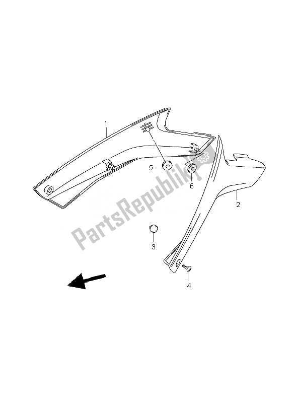 All parts for the Frame Cover of the Suzuki DL 1000 V Strom 2007