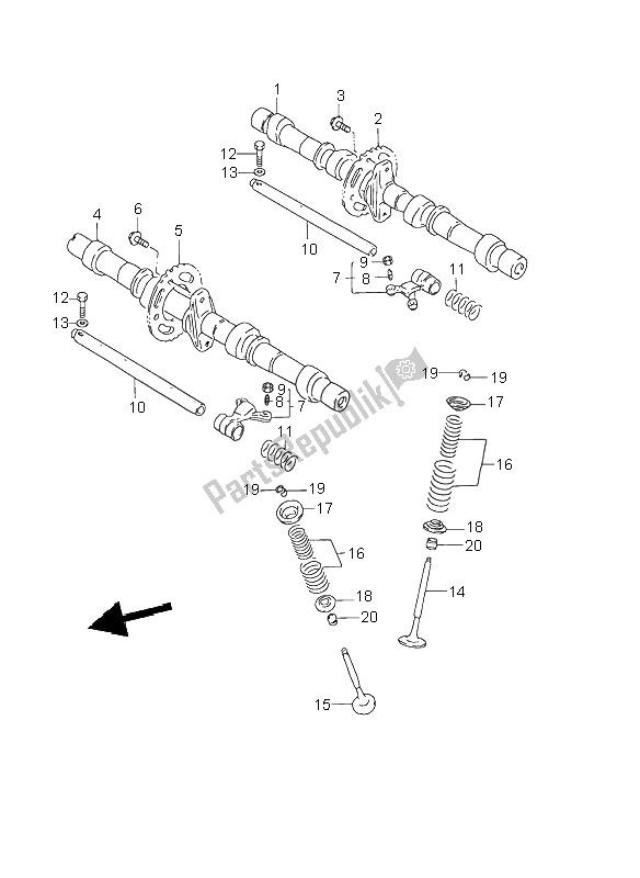 Tutte le parti per il Albero A Camme E Valvola del Suzuki GSX 750F 1999