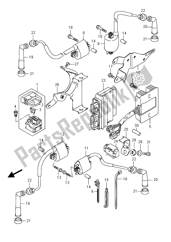 All parts for the Electrical (vz800 E19) of the Suzuki VZ 800 Intruder 2014