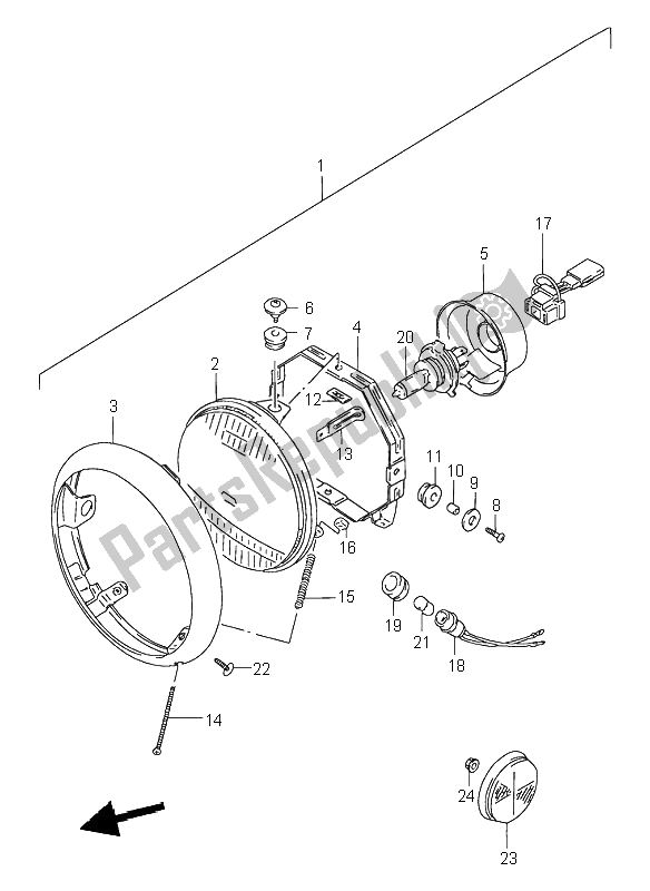 Toutes les pièces pour le Lampe Frontale du Suzuki VS 800 Intruder 1997