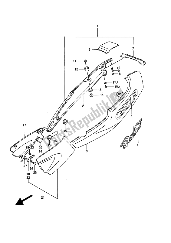 Toutes les pièces pour le Couverture De Cadre du Suzuki GSF 400 Bandit 1992