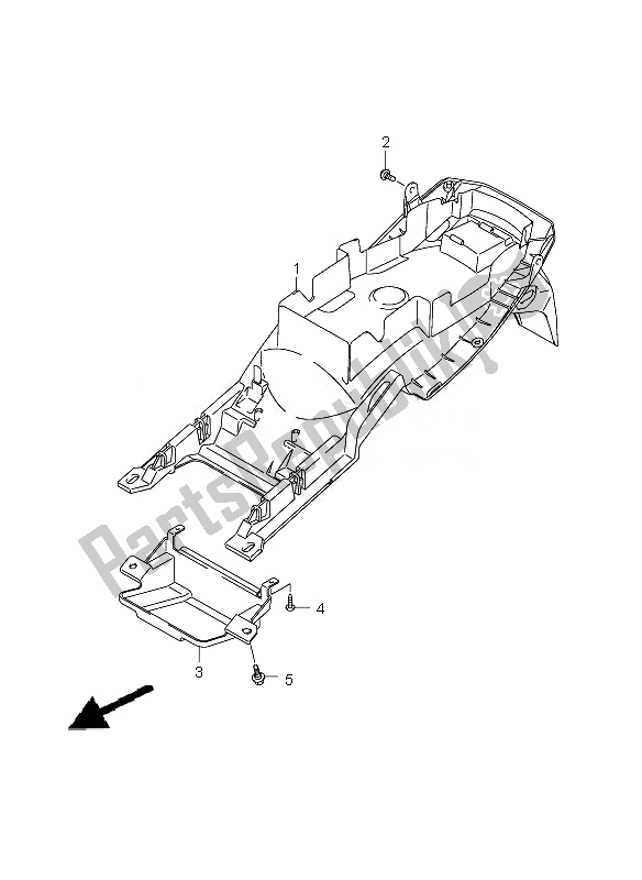 Tutte le parti per il Parafango Posteriore del Suzuki GSX 650 FA 2010