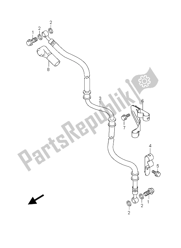 All parts for the Front Brake Hose (an400s) of the Suzuki Burgman AN 400S 2005