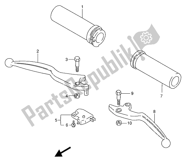 All parts for the Handle Lever of the Suzuki VS 800 GL Intruder 1992