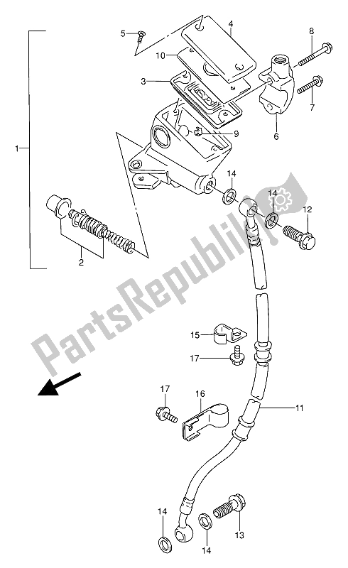 Toutes les pièces pour le Maître-cylindre Avant du Suzuki GS 500 EU 1992