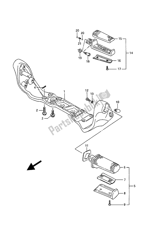 Wszystkie części do Podnó? Ek Suzuki VS 1400 Glpf Intruder 1988