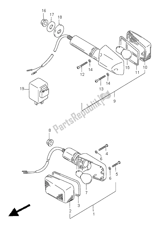 Toutes les pièces pour le Feu Clignotant du Suzuki GS 500E 1998