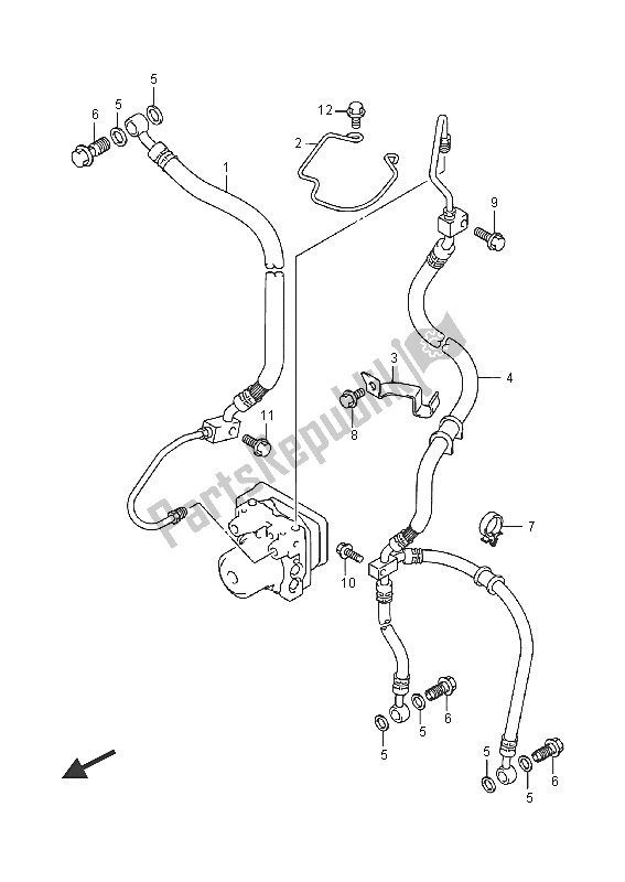 All parts for the Front Brake Hose (an400za) of the Suzuki Burgman AN 400 ZZA 2016