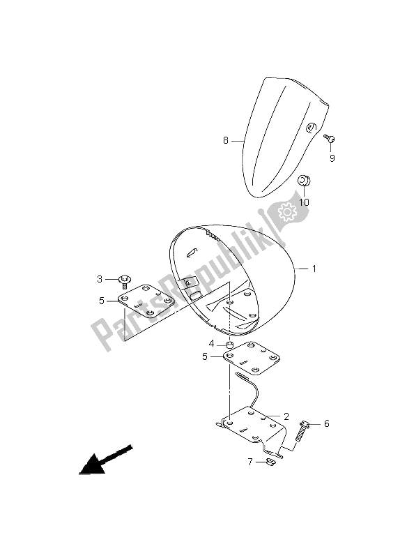 Toutes les pièces pour le Boîtier De Phare du Suzuki VZ 800 Marauder 2006