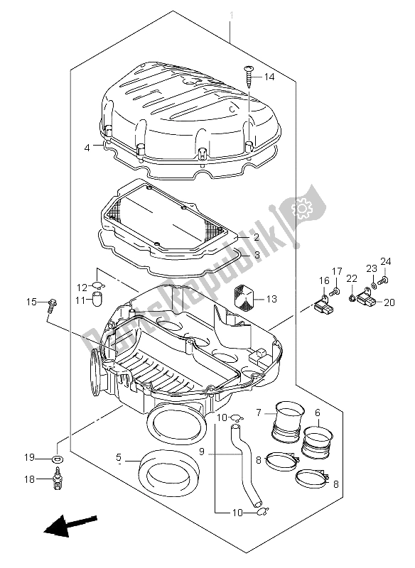 Tutte le parti per il Filtro Dell'aria del Suzuki GSX R 600Z 2003