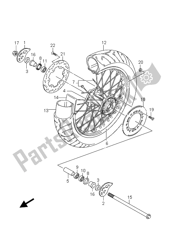 Todas las partes para Rueda Trasera de Suzuki DR 125 SM 2010