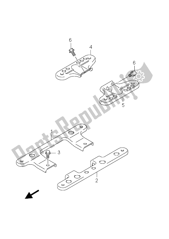 All parts for the Footboard Bracket of the Suzuki AN 650A Burgman Executive 2012