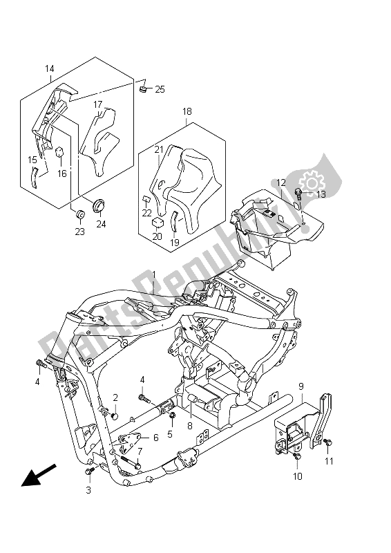 Toutes les pièces pour le Cadre du Suzuki VZ 800 Intruder 2012