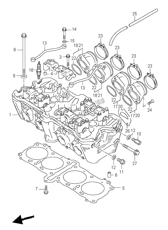 Todas las partes para Cabeza De Cilindro de Suzuki GSX R 1100W 1995