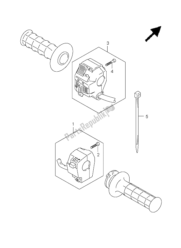 All parts for the Handle Switch of the Suzuki DR 125 SM 2009