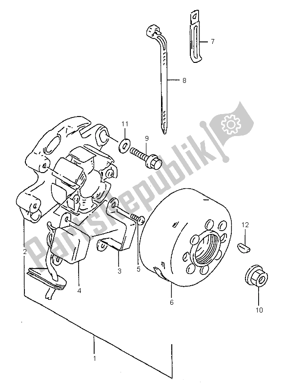 Tutte le parti per il Magnete del Suzuki RM 250 2000