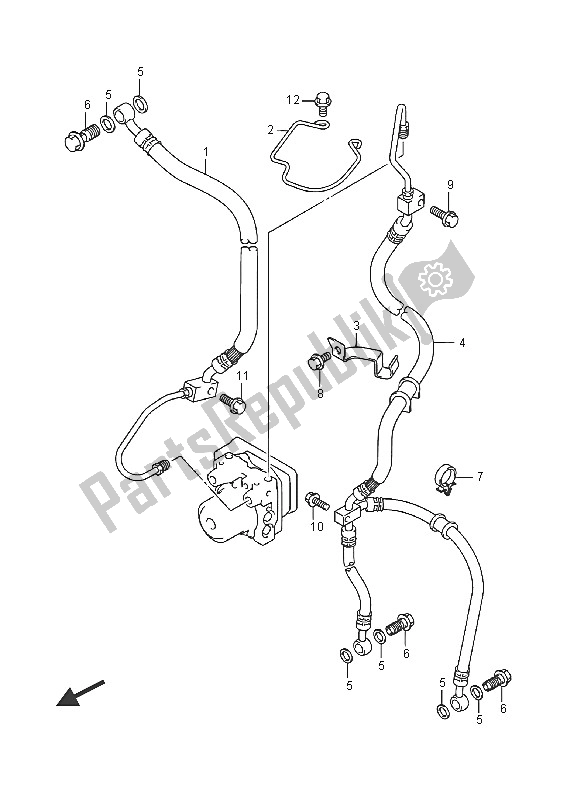 Toutes les pièces pour le Flexible De Frein Avant (an400a) du Suzuki Burgman AN 400 ZZA 2016