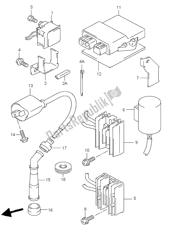 All parts for the Electrical of the Suzuki DR Z 400E 2003